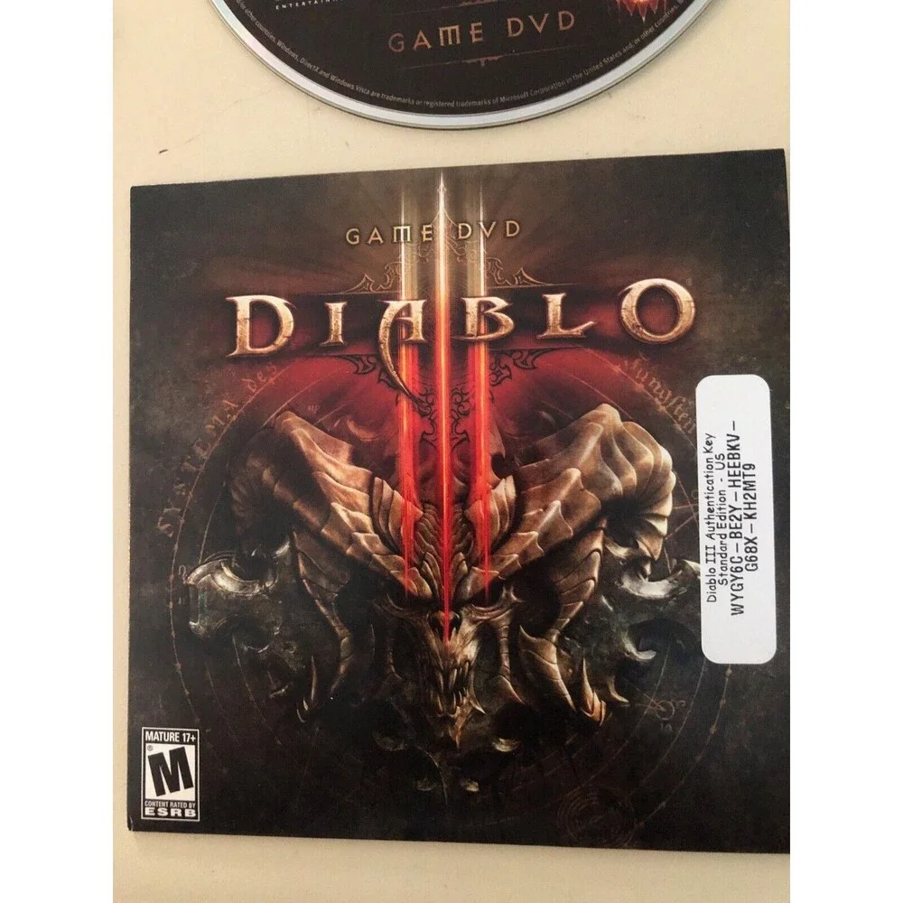 Diablo III (PC Game WIN/MAC DVD-ROM, 2012) Disc with Manual‎ And Notepad
